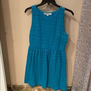 Teal colored small tank dress from Loft